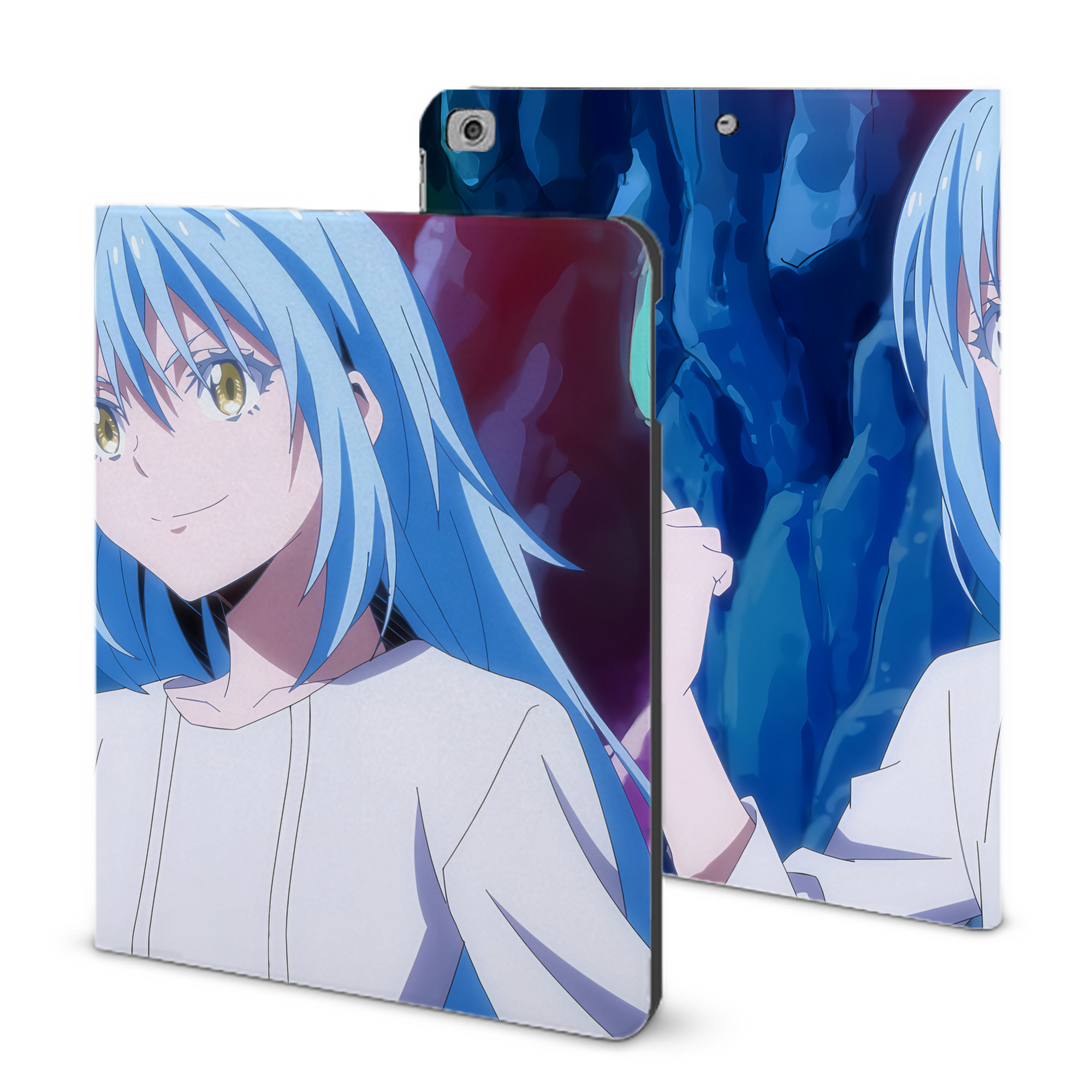 （画像用） 転スラ Regarding Reincarnated to Slime IPad ケース ブック型 PUレザー TPU 耐衝撃 軽量 薄型 ペン収納なし 全面保護 IPad 各モデル対応
